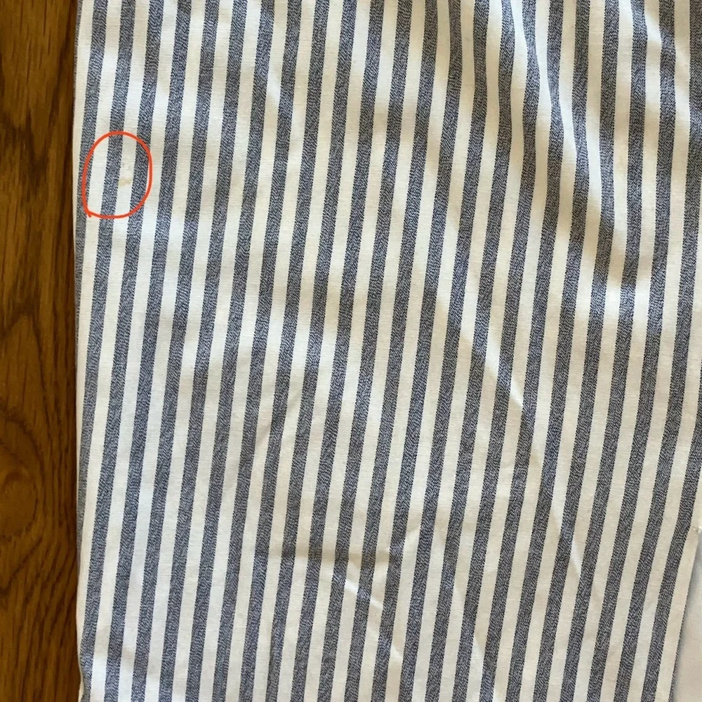 Antonio Melani High Waist Pencil Midi Blue & White Stripe Skirt (6) - Picture 8 of 10